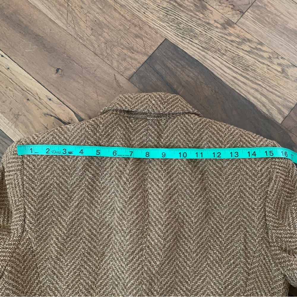 Emanuel Ungaro Vintage Designer Tan Wool Blazer Petite Size 4 - Picture 12 of 13